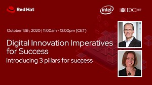 We invite you to join our Red Hat - IDC C-level webinar, exploring how organizations can rapidly adopt innovative digital products and services to become competitive. | Red Hat