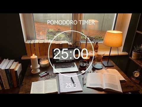 ☕ zero distractions • soft lofi + 25/5 pomodoro • work with me 📚