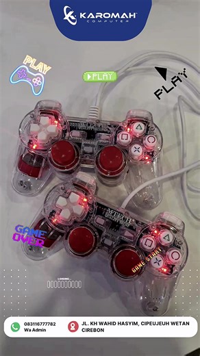 Mabar makin seru dengan gaya transparan! 🎮✨ Siapa bilang controller harus ngebosenin? Kenalin nih, Game Pad Double Transparan dari M-Tech yang bikin setup gaming kamu makin estetik. Bodinya yang bening bikin jeroannya kelihatan, dengan lampu warna merah jadi Keren banget! ✅ Double Player: Langsung dapat 2 controller, siap buat mabar bareng temen atau pacar. ✅ Desain Ergonomis: Nyaman digenggam lama buat push rank. ✅ Plug & Play: Tinggal colok, langsung gas pol! Stok terbatas, jangan sampai keha