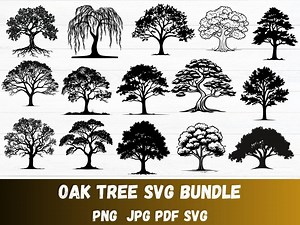 Oak Tree SVG, Tree Svg, Big Tree Svg, Oak Tree Cricut, Oak Svg, Outdoor SVG, Trees Svg Bundle, Tree Clipart Bundle, Oak Tree Silhouette, Png - Etsy