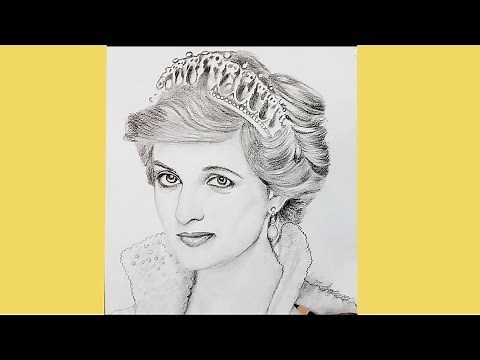 drawing Princess Diana step by step