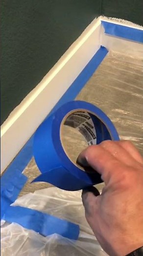 How to get straight paint lines. #shorts #diy #tape #caulk #paint