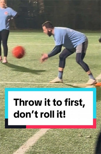 Throw it to first, don’t roll it! #kickball #obvious #ragebait #gokickball #fyp
