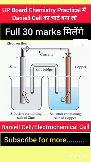 UP Board Chemistry Practical 2026 Daniell Cell Chart Bnao Full 30 Marks Electrochemical Cell #shorts