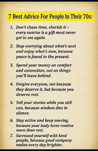 7 Best Advice for People in Their 70s | Timeless Life Lessons Everyone Should Know#motivation#shorts
