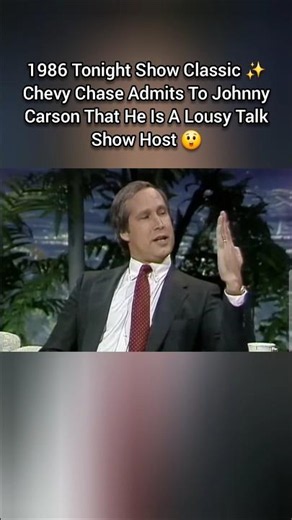1986 Tonight Show Classic ✨️ Chevy Chase Admits To Johnny Carson That He Is A Lousy Talk Show Host 😲