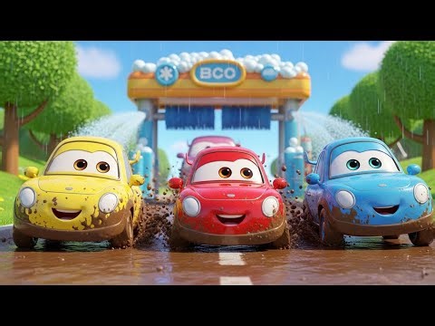 Covered in Mud! 🚗💦 Muddy Cars Race to the Car Wash Challenge
