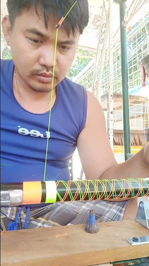 manual rod wrapping.#rodbuilding #customrod #fishing