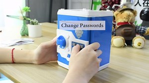 HUSAN Piggy Banks Money Banks for Kids, Electronic Password Code Money Banks ATM Banks Box Coin Bank for Children Boys and Girls (Light Pink)