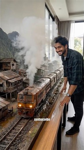 Handmade Train Model that actually moves! #usa #viral #train
