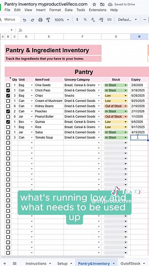 Organize Your Kitchen with This Pantry Inventory Spreadsheet