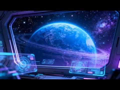 Futuristic Space Ambient Music - Relaxing Sci-Fi Soundscape from Space Station Window