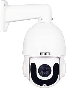 EVERSECU PTZ POE IP Camera Outdoor, 1080p Network Security IP Camera, Pan Tilt 18X Optical Zoom, 196ft Night Vision, Waterproof Surveillance CCTV, Motion Detection Alarm, Support Remote View