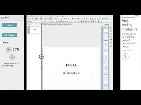 OpenOffice Impress online editor for presentations