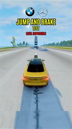 BMW vs Mercedes Jump Test… Can They Stop in Time?