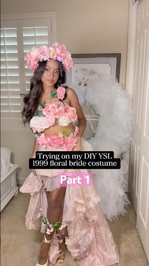 DIY YSL floral bride part 1 #costume #halloween #diy #fypシ #fypシ゚viral #fy