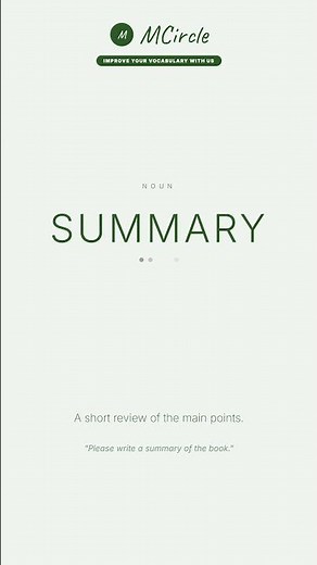 Learn English: What is Summary? | Vocabulary Shorts