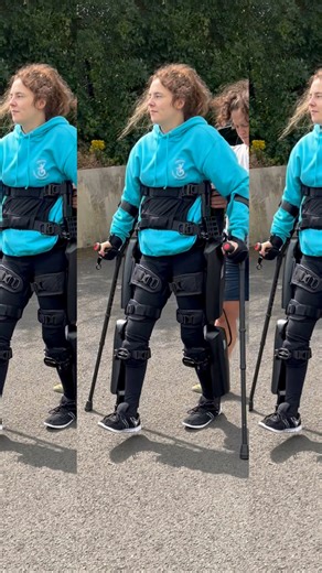 15K views · 1K reactions | I did extra balance work this week when we braced the wind for a quick walk outside in my ReWalk Personal Exoskeleton樂 | Jennifer's Journey | Facebook