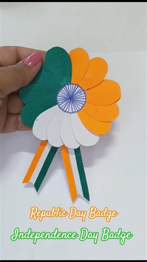 Republic Day/Independence Day Badge making craft ideas (3)| DIY Indian flag badge making tutorial