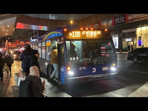 MTA | 2022 MTA LFS #8770 On M100 Leaving Broadway & West 178th Street!