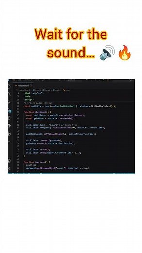 Click Counter with Sound 🔊 | Pure JavaScript Magic 😳 #coding #tech #shorts
