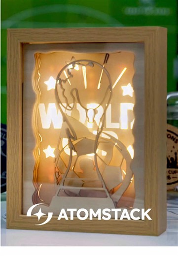 Laser-Crafted Football Trophy Light Box — Sellable DIY Art