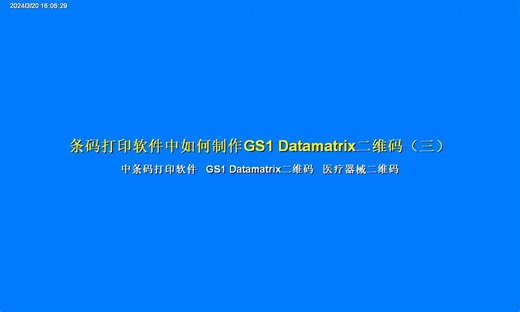 条码打印软件中如何制作GS1 Datamatrix二维码（三）