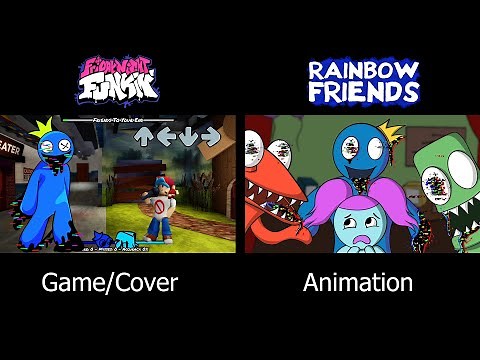 BLUE in FNF vs Corrupted BLUE Animation?! Rainbow Friends / Come Learn with Pibby