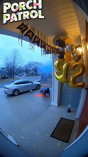 Porch pirates ride takes off when package explodes #porchpirate #package #karma #funny #paint #lol