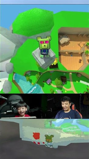 Try the flying rock bug jump to the golden statue of super bear | super bear adventure