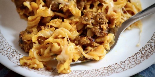Creamy Pumpkin Pasta Bake