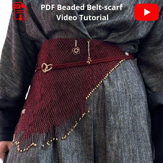 Beaded Belt Scarf Tutorial | Beaded Waist Scarf Pattern | DIY Beadwork Video Guide | Wearable Jewelry PDF - Etsy