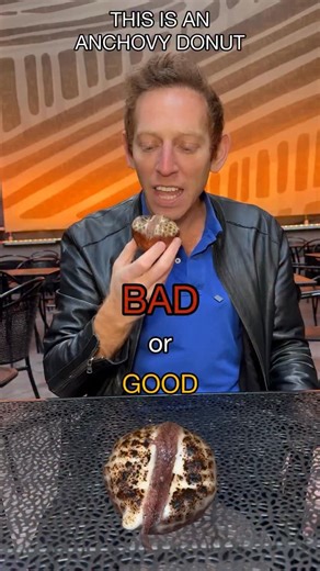 ANCHOVY CHEESE DONUT 👀🧀🐟 NYC… this one is already dividing people. This is a limited-edition savory donut from I’m Donut? in Times Square, New York City — and no, it’s not a dessert donut. Brioche donut. Three cheeses. Béchamel. A real anchovy on top. That’s it. I took a real bite… and I definitely have thoughts. You’ll have to watch to hear the verdict 😬 NYC — should this exist? BAD or GOOD? ⬇️ Would you actually try this? Respect the Chain with Sam E. Goldberg @RespectTheChain #RespectTheC