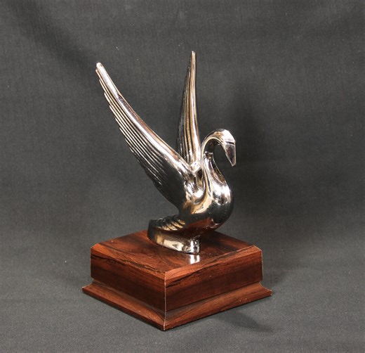 Swan Hood Ornament Mounted on Walnut - Etsy