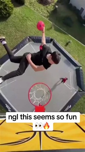 Almost didn’t notice the trampoline there 😳🔥 (via _ddsquadg) #fun #basketball #dunk #trampoline #foryoupage