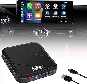 MMB Wireless Carplay Adapter for iPhone 2 in 1 Wireless Apple Carplay Dongle & Android Auto Wireless Adapter, Auto Connect No Delay Online Update for Cars All Factory Wired CarPlay & Android Auto