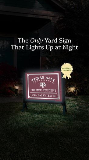 39K views · 13 reactions | Show Your Aggie Pride with Yardsy's officially licensed Texas A&M Signs! 懶 Light-up, solar-powered, and customizable - your yard will be a beacon for all Texas A&M fans! | Yardsy | Facebook
