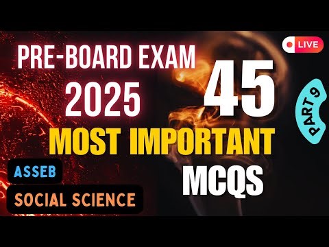 CLASS 10 SOCIAL SCIENCE PRE-BOARD EXAM 2025 /MOST IMPORTANT MCQs/ Part 9/ HSLC 2026 /ASSEB / SEBA
