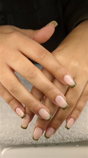 Khaki french tips 🤍 #gelbottle #opi #freshnails #manicure #naturalnails #sydney #beautytok #beauty #nailsalon #shellacnails #shellac #nailsart #nails