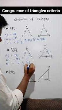 congruence of triangles criteria #class9 #class9th #class9maths #triangle #maths #shorts #short