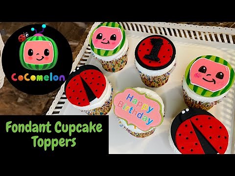 Caking With Cece | Cocomelon Fondant Cupcake Toppers | Lady Bug Cupcakes | Cocomelon Birthday Party