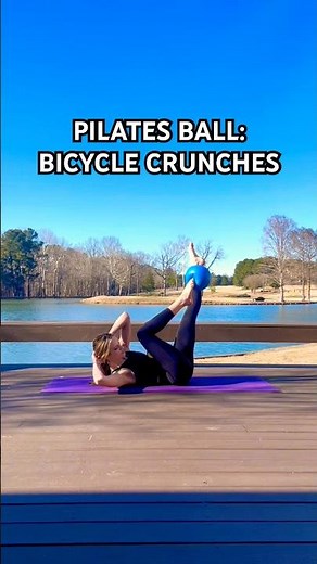 Pilates Bicycle Crunch with Ball | Lower Abs & Core Workout