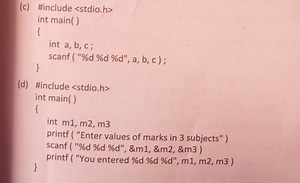 Code Snippet (c)c#include int main(){ int a, b, c ; scanf... | Filo