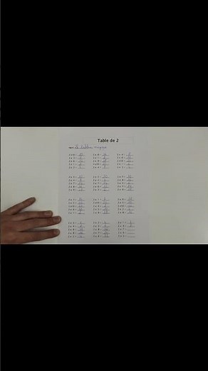 La table 2 exercice facile