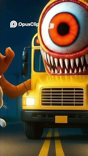 Bus scolaire MONSTRE Les CHATS s'enfuient! Vite, regardez ça! #cute #chatai #chatmignon #aiart