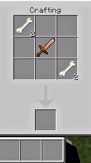 Crafting a bone sharp sword in minecraft #minecraft #shorts