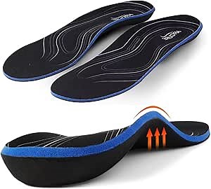 Heavy Duty Orthotic Insoles for Plantar Fasciitis, Flat Foot, Fallen Arches | Shoe Inserts for Feet Pain and Fatigue Relief | 3.5cm High Arch Max Support | Arcure (Men's US 6-6.5 | Women's US 8-8.5)