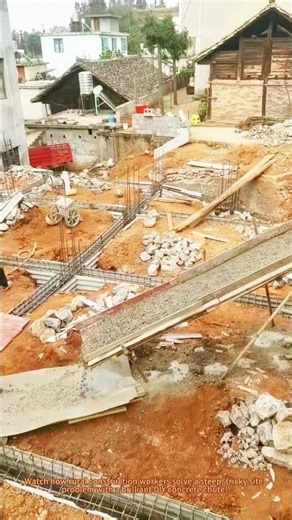 Ingenious Concrete Chute | Rural Home Construction Hack