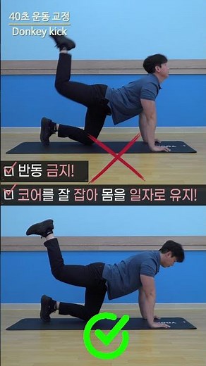 덩키킥 | 애플힙을 만들어 주는 완변한 자세 | 애플힙 | 엉덩이 강화 | 홈트 | 다이어트 #쇼츠