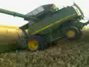 Tipped John Deere Combine accident